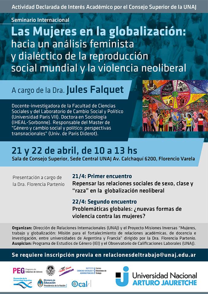Seminario Internacional: “Las mujeres en la globalización: hacia un análisis feminista y dialéctico de la reproducción social mundial y la violencia neoliberal”